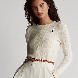 ✨ Polo Ralph Lauren Cable Wool Crewneck Sweater, Cream ✨